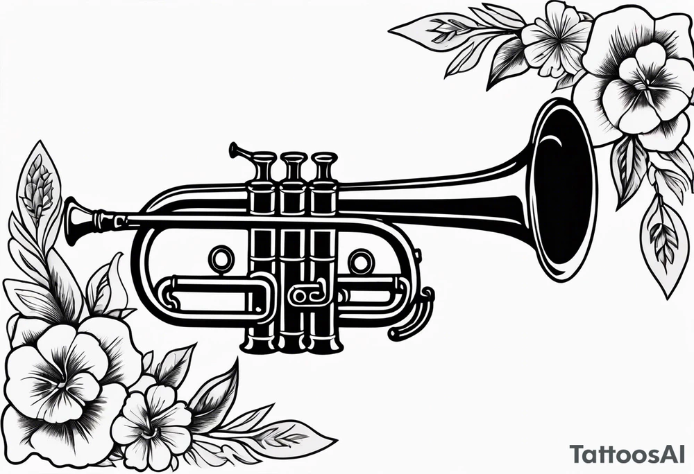 trumpets

vintage tattoo style old school traditional bold color simple with flowers surrounded tattoo idea