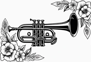 trumpets

vintage tattoo style old school traditional bold color simple with flowers surrounded tattoo idea