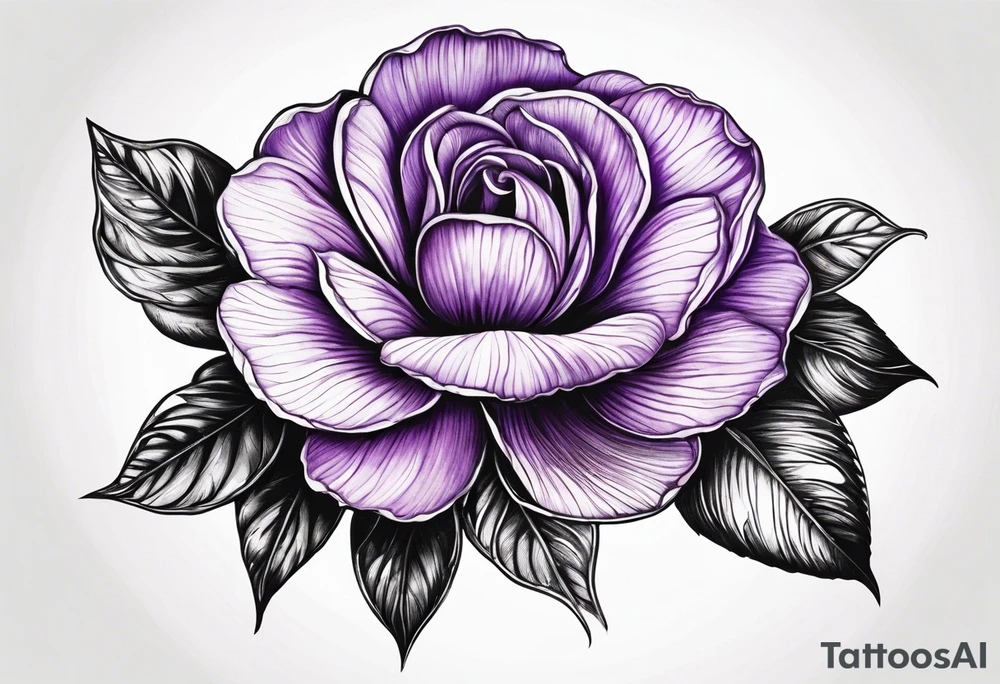 Violet flower made with fingerprint tattoo idea