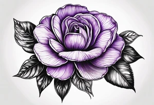 Violet flower made with fingerprint tattoo idea
