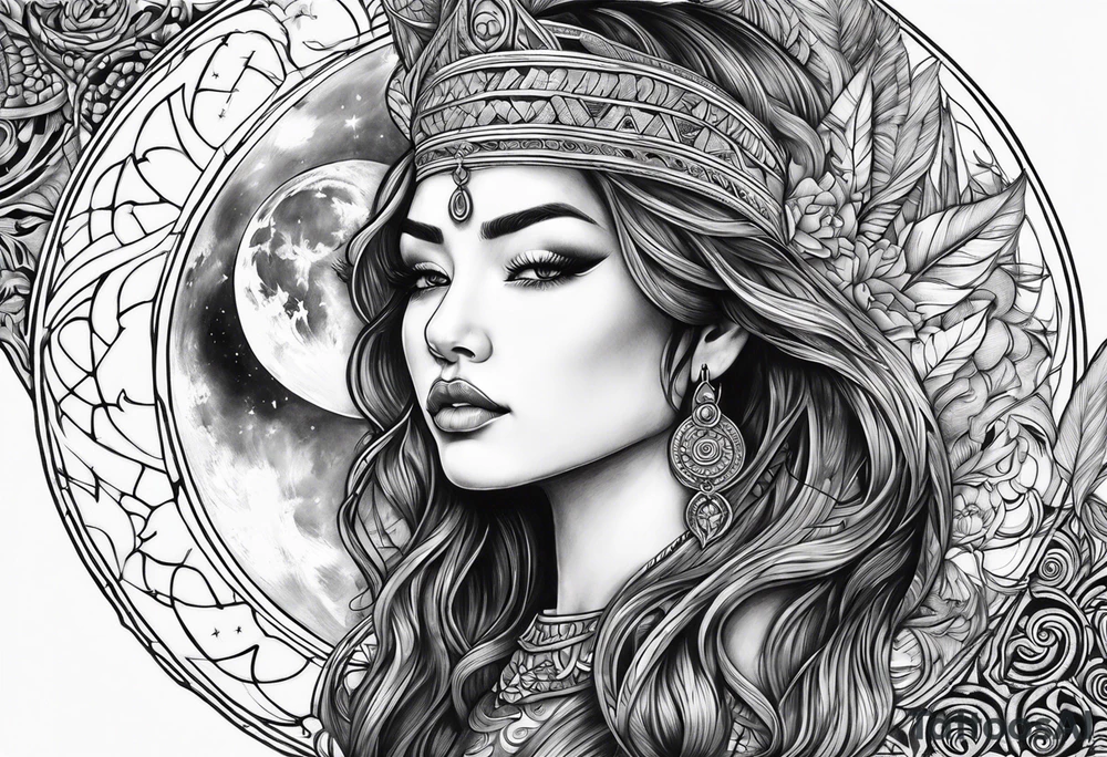 sacred moon tattoo idea