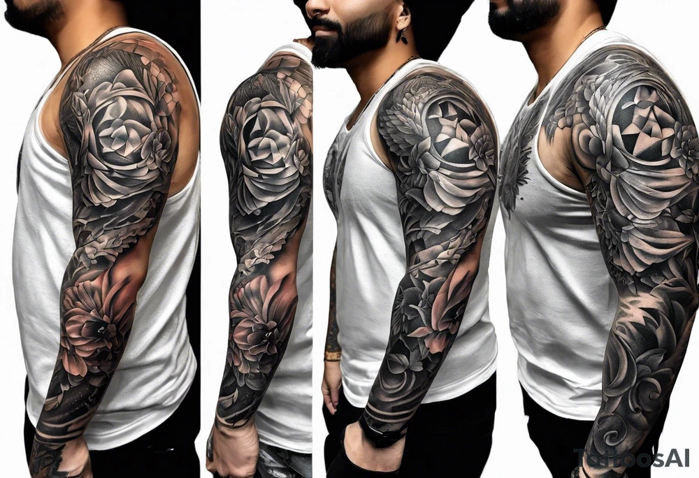 full sleeve tattoo from hand to shoulder tattoo idea