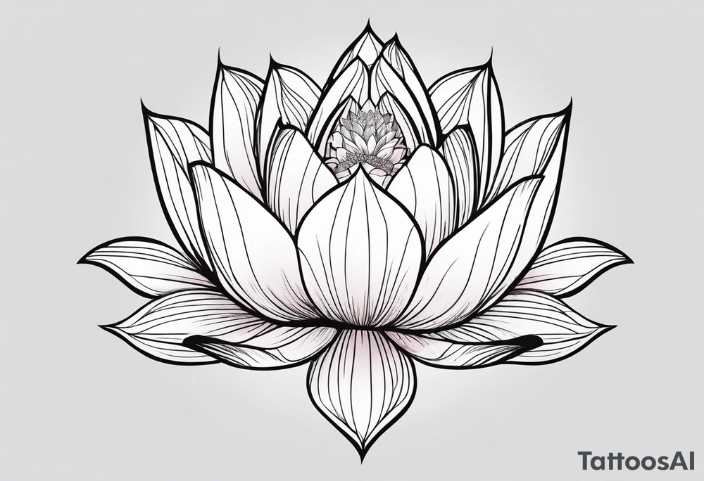 Lotus flower with stem tattoo idea