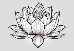 Lotus flower with stem tattoo idea