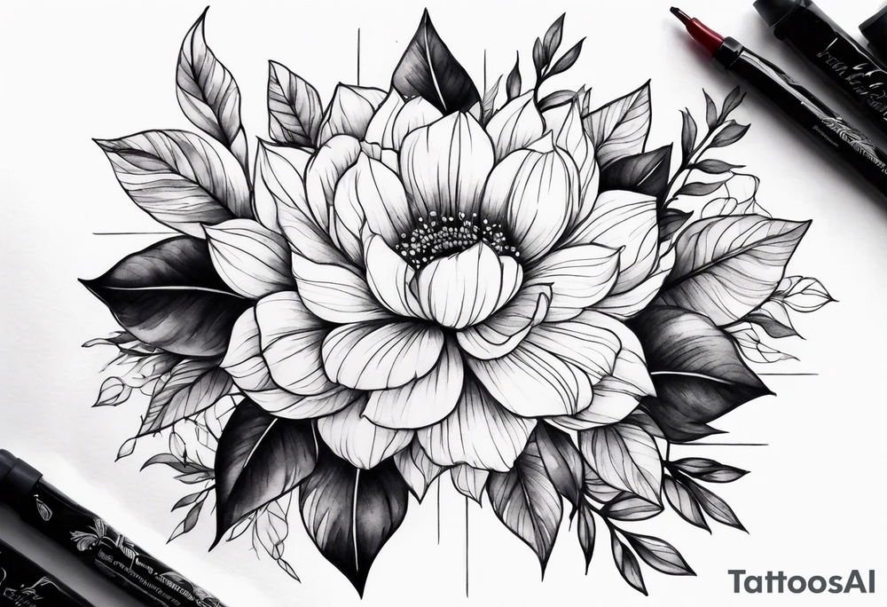 Watercolor Flowers Bloom tattoo idea