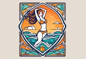 a logo for a bikini brand called Yaraí. Simple logo and unique symbolizing the meaning "lively waters" simpler than that . something that can be drawn but is unique tattoo idea