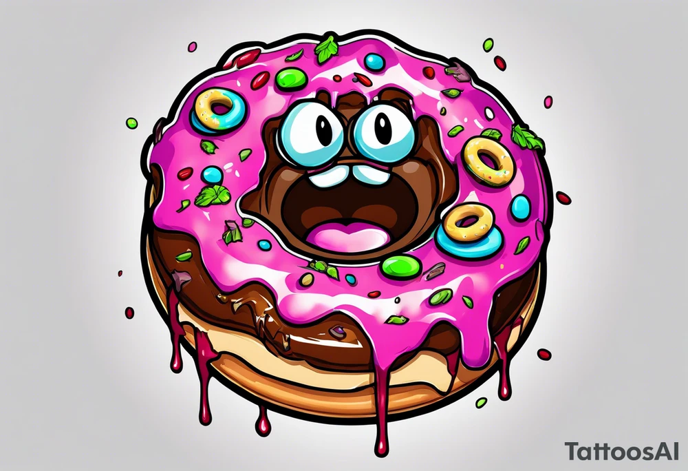 a zombie donut tattoo idea