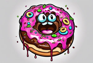 a zombie donut tattoo idea