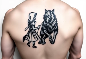 Little red riding hood and the big bad wolf hunting her tattoo idea