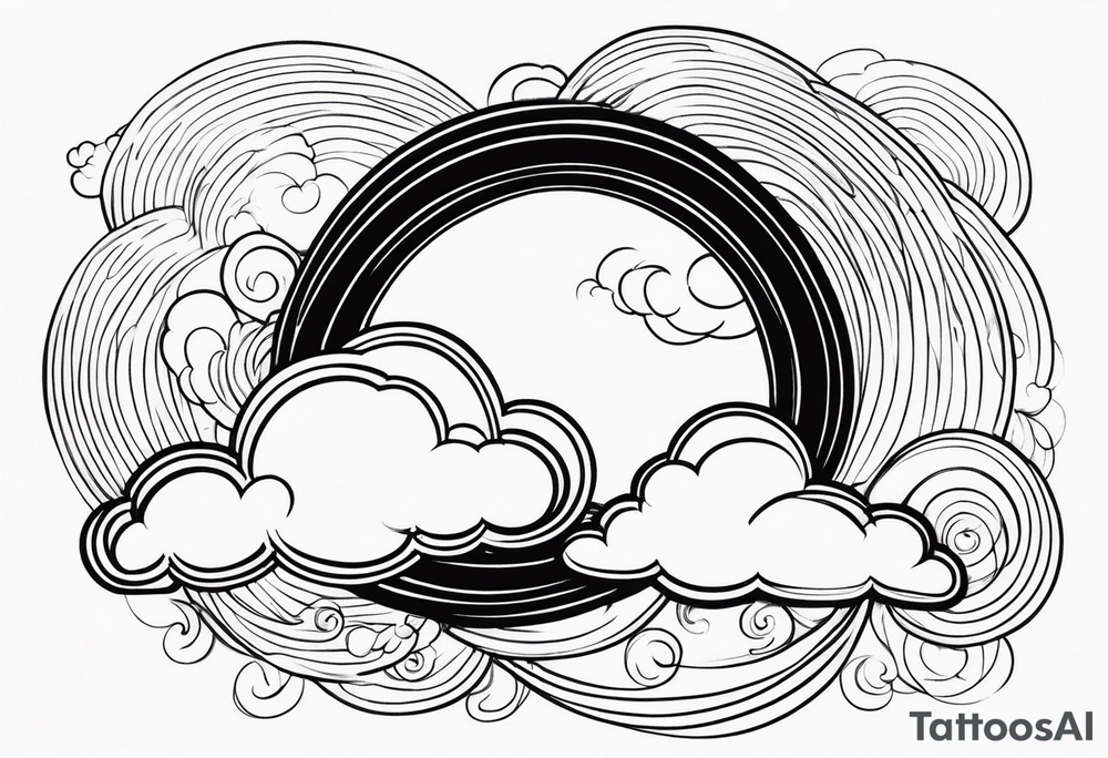 heaven clouds swirl vignette tattoo idea
