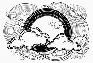 heaven clouds swirl vignette tattoo idea