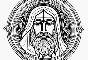 Jesús en modo tradicional , con poca tinta tattoo idea