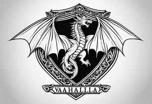 Valhalla sheild dragon sword tattoo idea