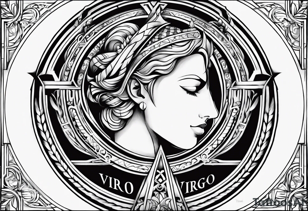 Virgo men tattoo with 08/24/2006 in Roman numerals tattoo idea
