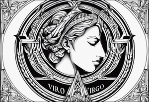 Virgo men tattoo with 08/24/2006 in Roman numerals tattoo idea