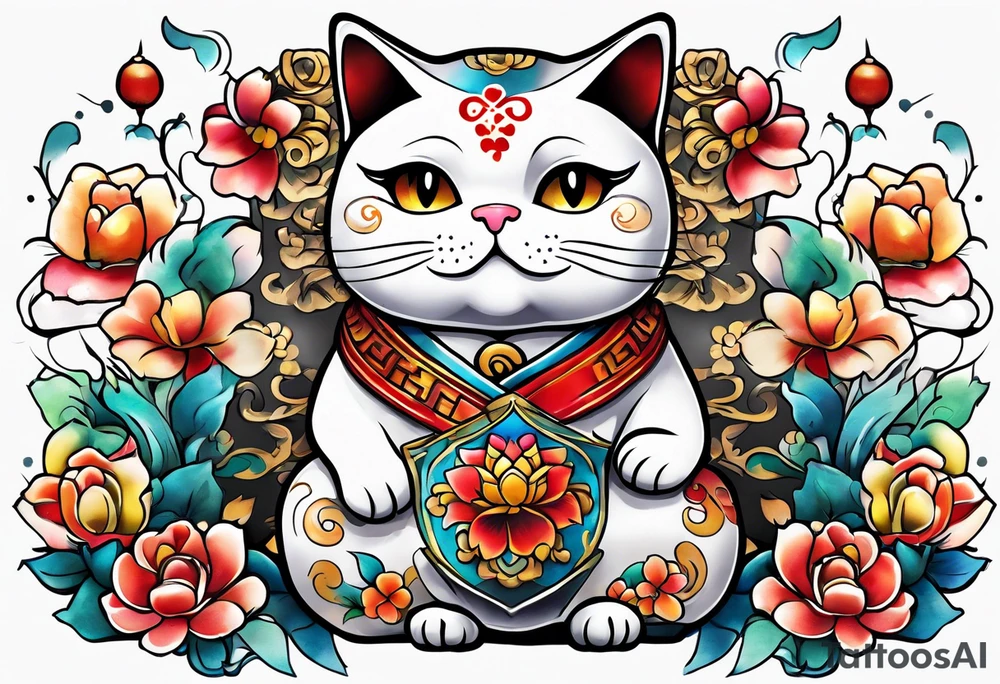 Maneki neko tattoo idea