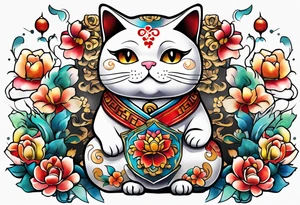 Maneki neko tattoo idea