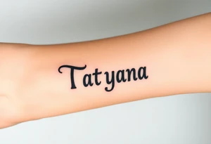 Tatayana name tattoo for a father using old English lettering tattoo idea