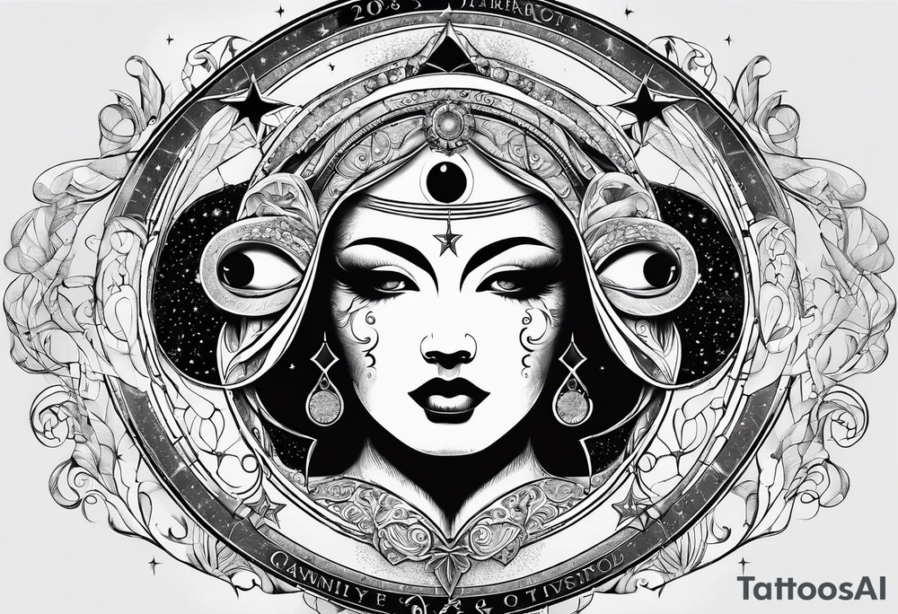 Astrology, Gemini, Natal Chart, angelic, soul mates, vision, planetary, the moon, third eye, armband tattoo idea