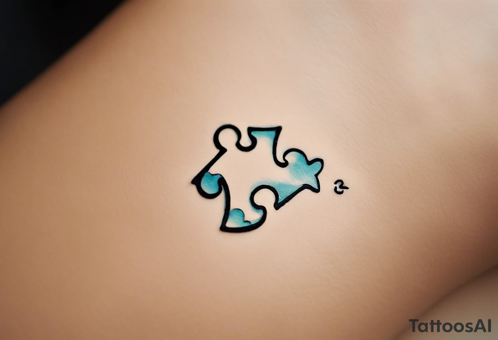Puzzle Piece: A fine, clean outline with no shading, keeping the design light and elegant. Two pieces connected. 
Handwritten Text: inside the puzzle piece, your sister’s words “to my favorite sister,” carefully preserving the integrity of her handwriting.
This will create a balanced, meaningful design that's simple yet full of emotion—perfect for a small ankle tattoo. tattoo idea