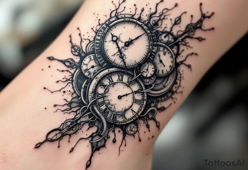 salvadore dali melting clocks tattoo idea