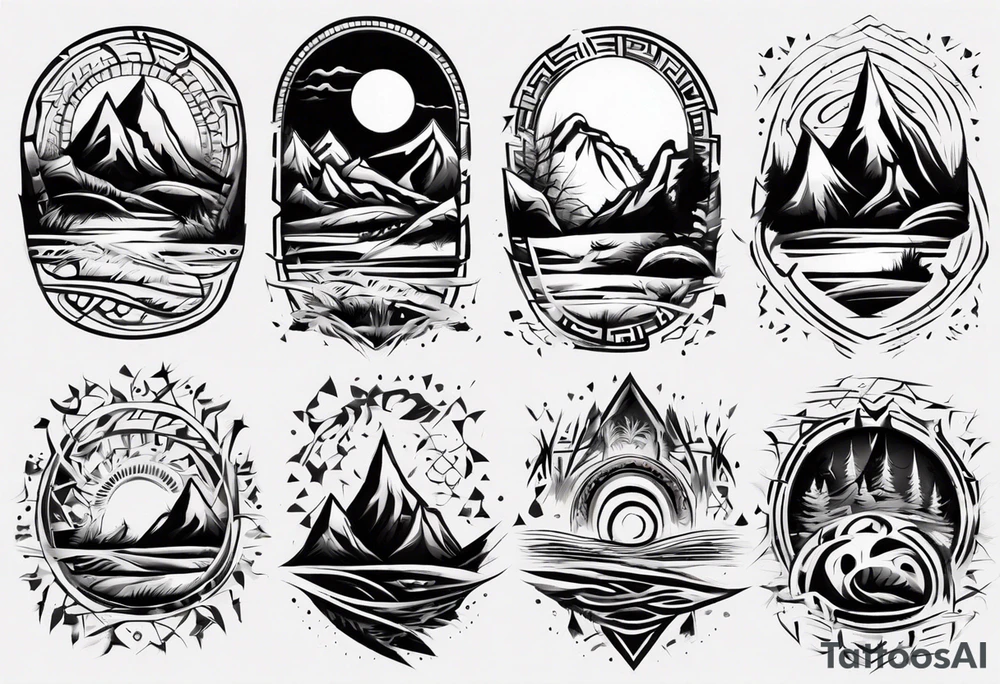 landscape tribal tattoo idea