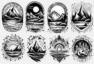 landscape tribal tattoo idea