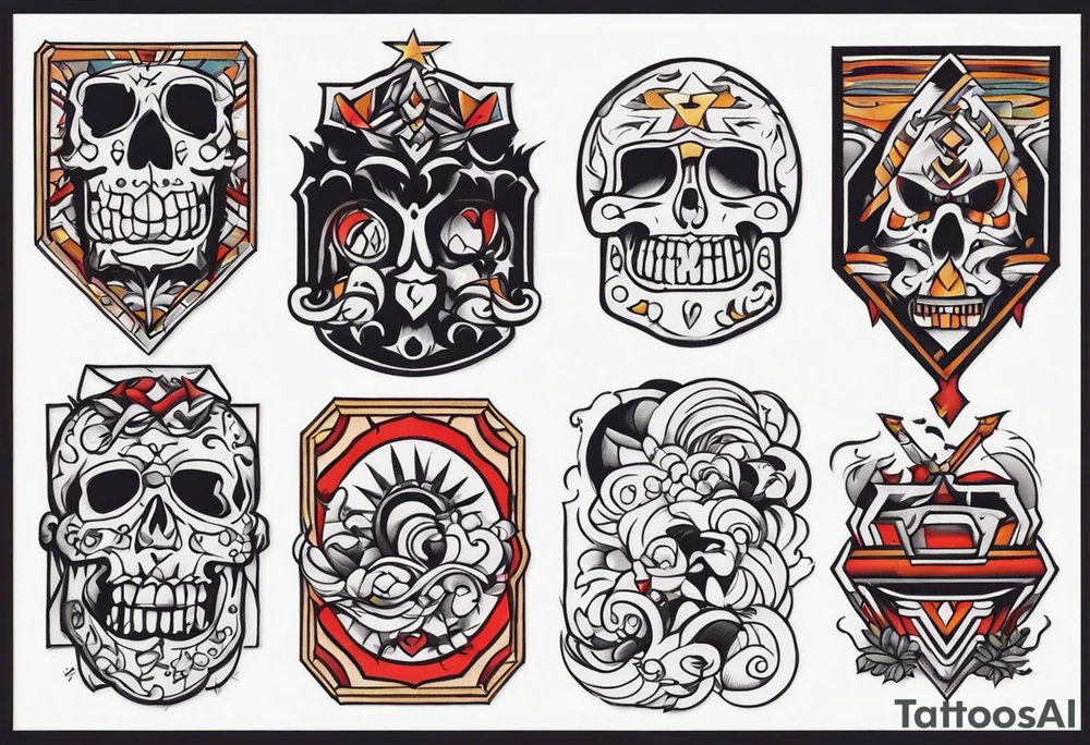 Rock a billy arm sleeve tattoo idea