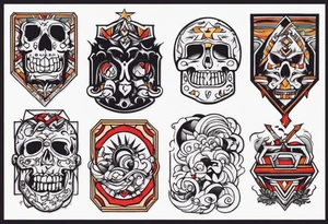 Rock a billy arm sleeve tattoo idea