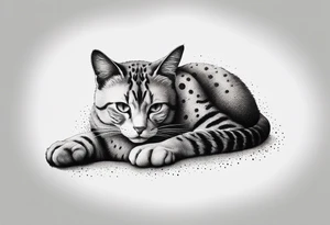Cat laying down tattoo idea