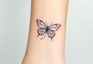 ethereal butterfly with flowing silk ribbons in moonlight tattoo idea