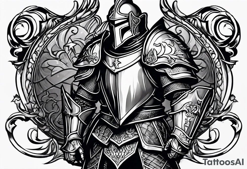 knight with heavy armor tattoo idea