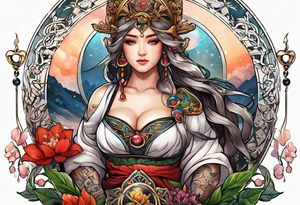 Libra with nord compass tattoo idea
