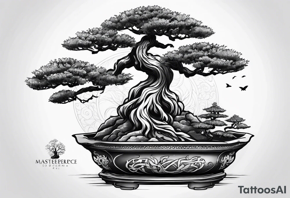 bonsai tree small tattoo idea