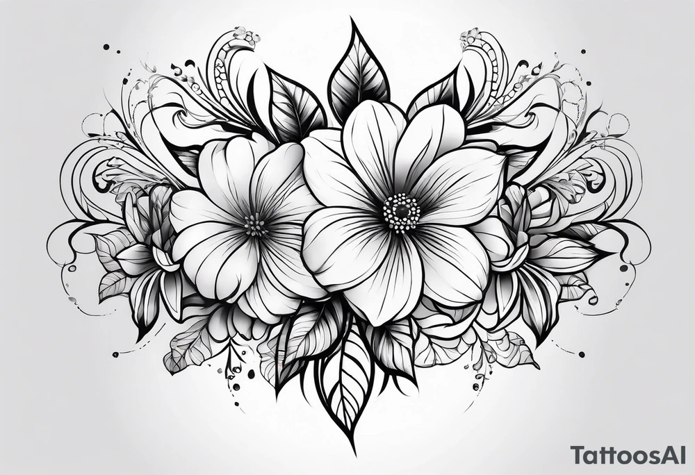 ornaments of flowers tattoo idea