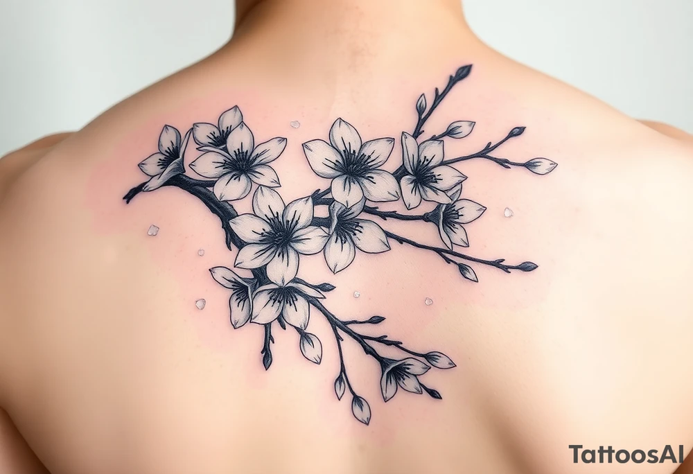 delicate cherry blossoms swirling in spring breeze with petals tattoo idea delicate cherry blossoms swirling in spring breeze with petals tattoo idea