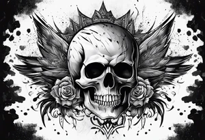 Skull with exploding head tattoo idea