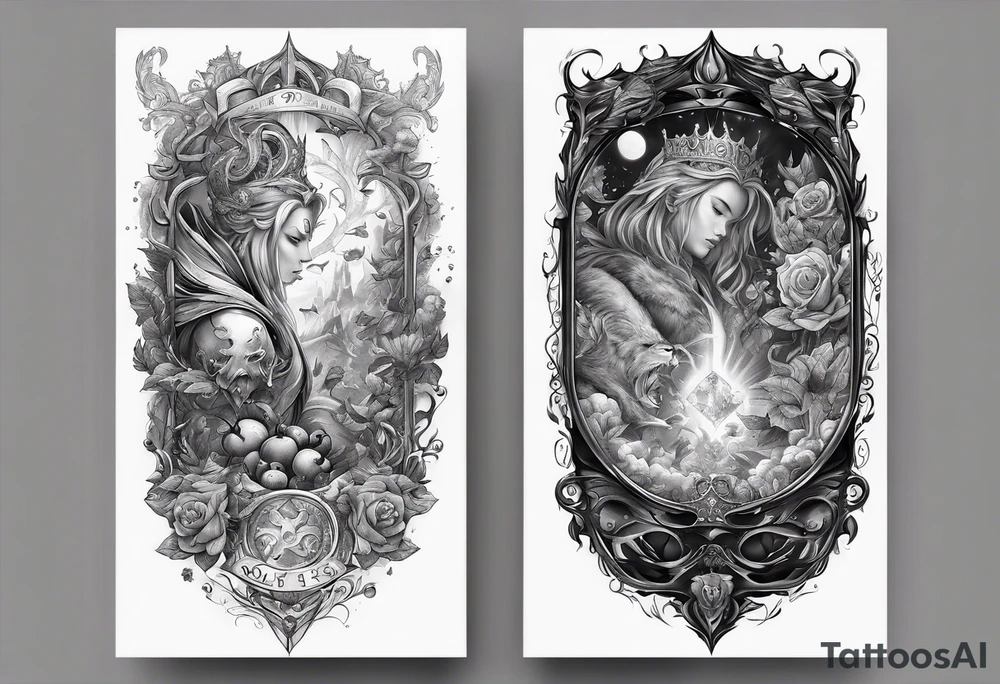 Biblical depiction of the seven deadly sins sleeve tattoo idea