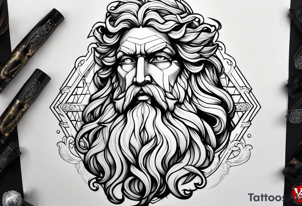 powerful majestic zeus tattoo idea