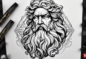 powerful majestic zeus tattoo idea