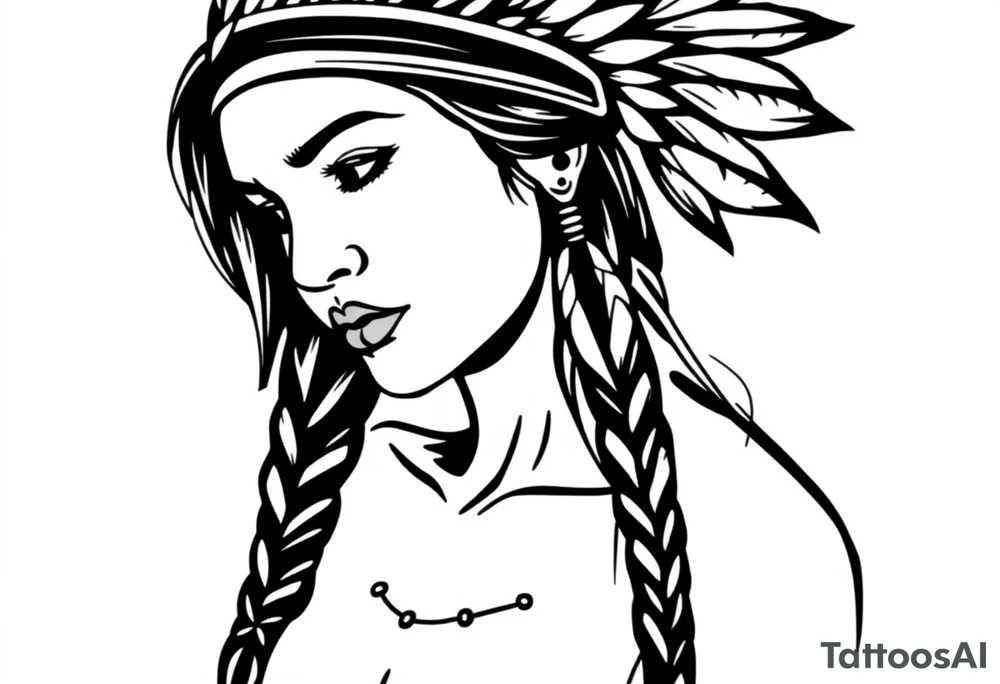 Native American female tattoo idea