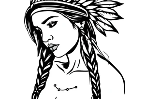 Native American female tattoo idea