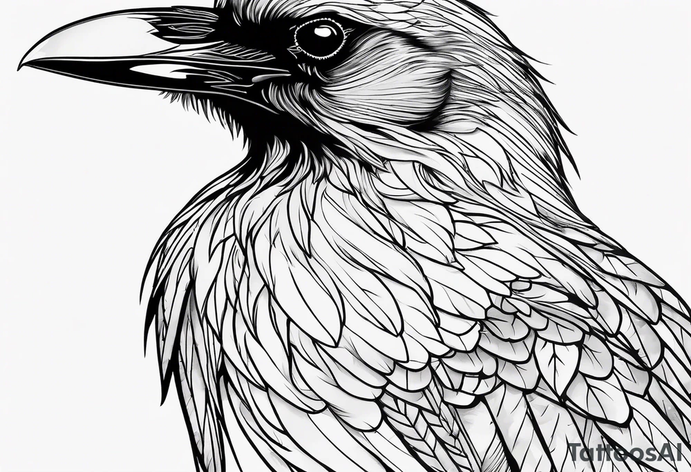 simple crow tattoo line artwork looking for the top down tattoo idea