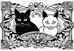 pop-art style black cat tattoo idea