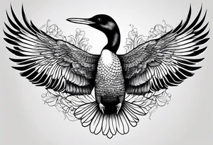 Loon wings spread tattoo idea