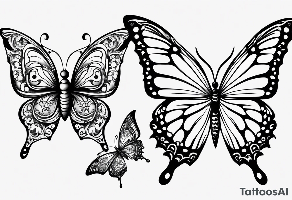 Small tattoo of butterflies tattoo idea