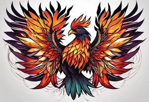 little pheonix in fire tattoo idea