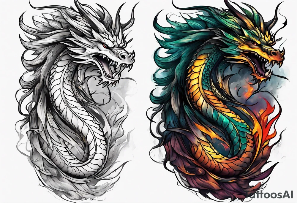 dragon arm sleeve tattoo idea