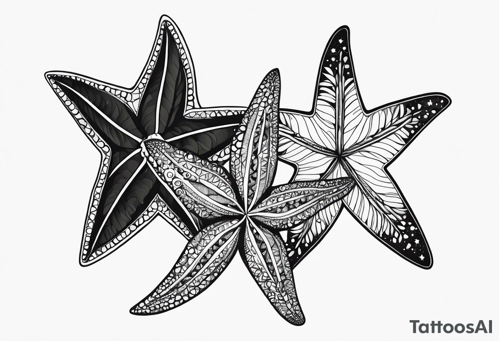 Two Starfish olive branch tattoo idea