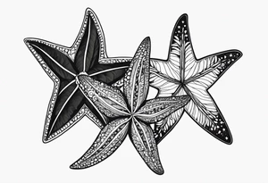Two Starfish olive branch tattoo idea